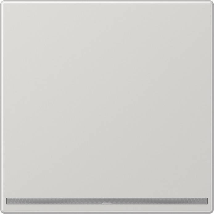 Eine schlichte, quadratische, weiße Fliese mit einer dezenten, schmalen grauen Linie nahe der unteren Kante.