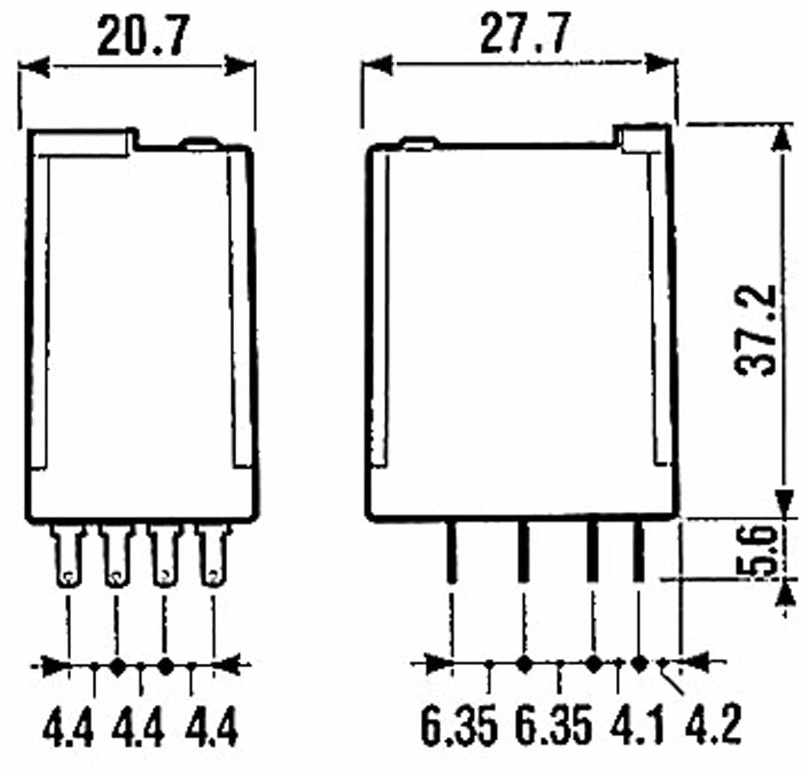 FINDER Relais F 55.34, 230 V~, 4xUM, 7 A, hartvergoldet