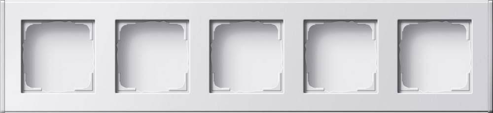 Drei leere Lichtschalterrahmen an einer glatten, hellen Wand, gleichmäßig verteilt. Der mittlere Rahmen ist leicht hervorgehoben.