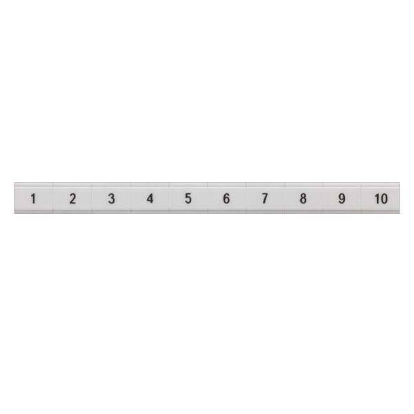 Ein weißer Lineal mit schwarzen Zahlen von 1 bis 10, gleichmäßig verteilt, zur Anzeige der Länge in Zentimetern.