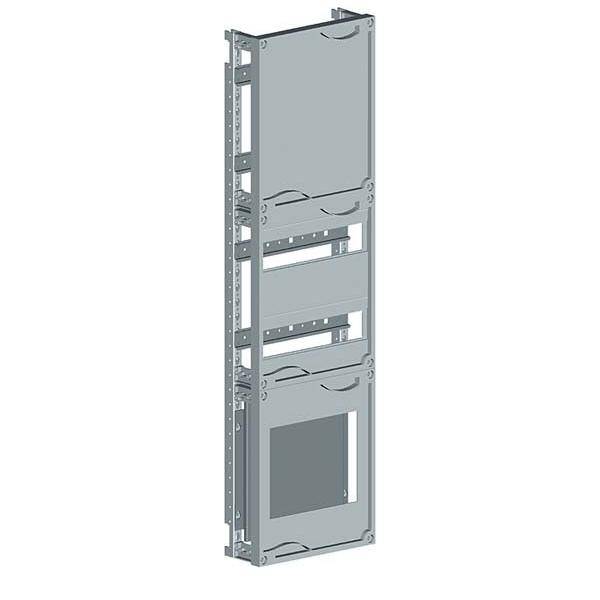 Metallhalterung für Servergehäuse, vertikal ausgerichtet, mit Befestigungslöchern und mehreren flachen Abschnitten zur Unterstützung von Geräten.