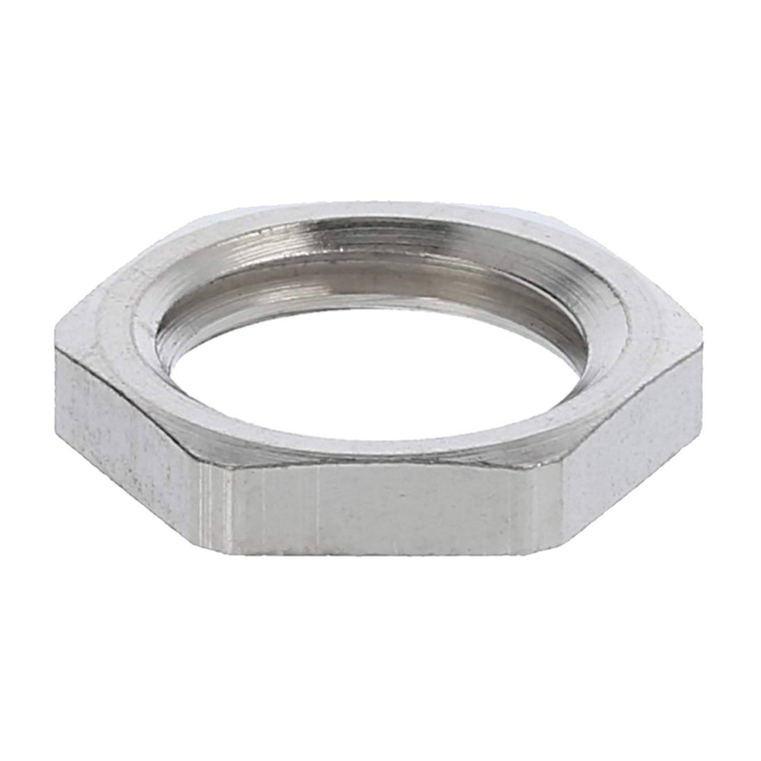 WISKA Gegenmutter M12x1,5 GMS-M12 Sechskant Messing (CuZn) vernickelt Farbe silber - 1 Stück