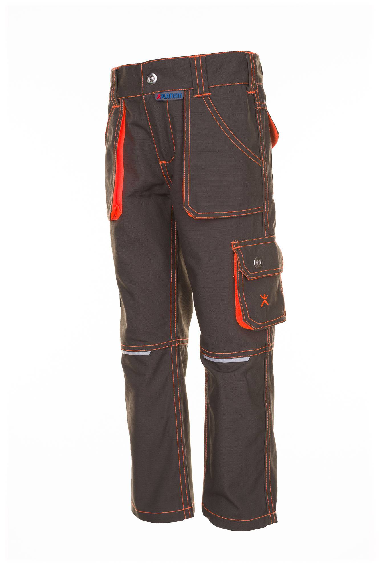 Planam Junior Bundhose oliv/orange 86/92 6112086