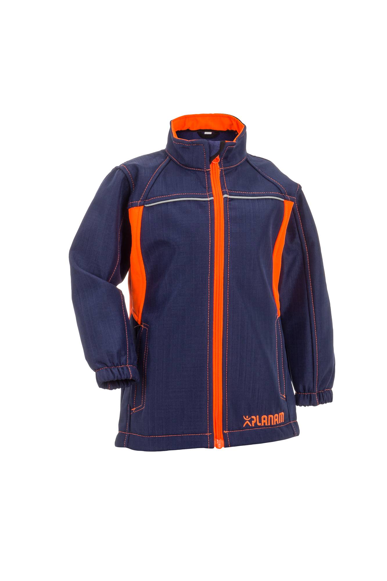 Planam Junior Softshelljacke marine/orange 158/164 6131158
