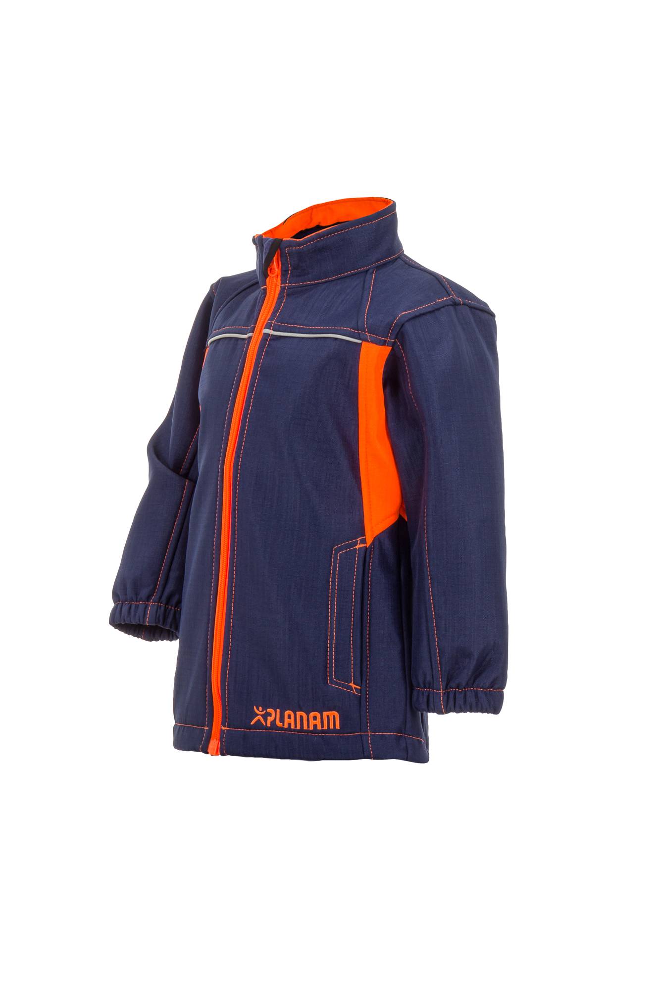 Planam Junior Softshelljacke marine/orange 158/164 6131158