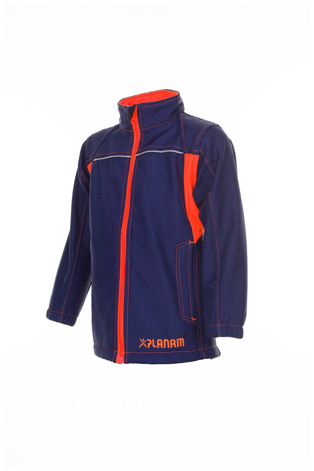 Planam Junior Softshelljacke marine/orange 158/164 6131158