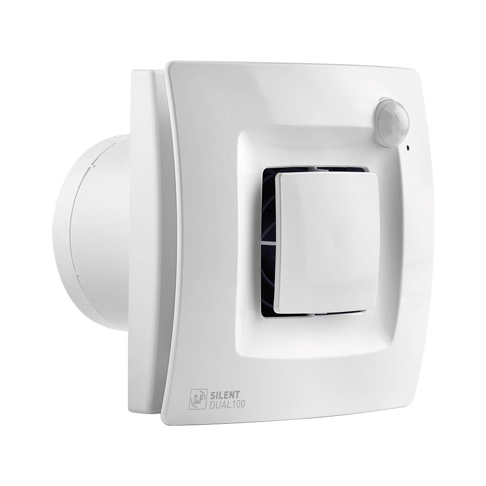 S&amp;P SILENT DUAL-100 - Kleinraum-Ventilator,Feuchte,Bewegungsm. - 5210640600