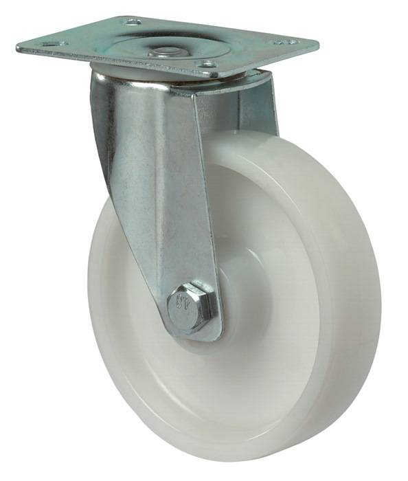 Lenkrolle D.100mm Trgf.125kg Ku.Platte L104xB80mm