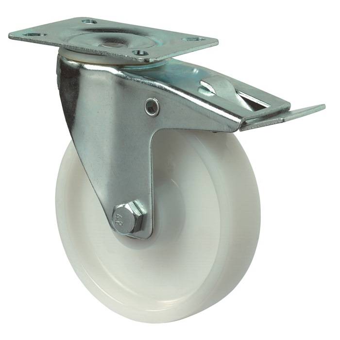 Lenkrolle D.100mm Trgf.125kg m.Festst.Ku.104x80mm