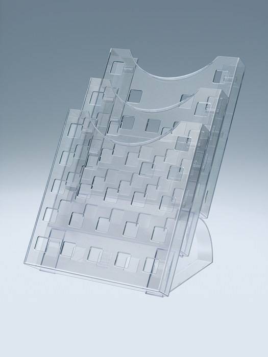 Tischprospekthalter DIN A4 hoch Ku.transp.freistehend