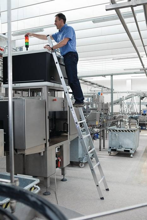 Anlegeleiter 6 Sprossen Alu.Leiterlänge 1930mm Arbeits-H.b.ca.3000mm MUNK