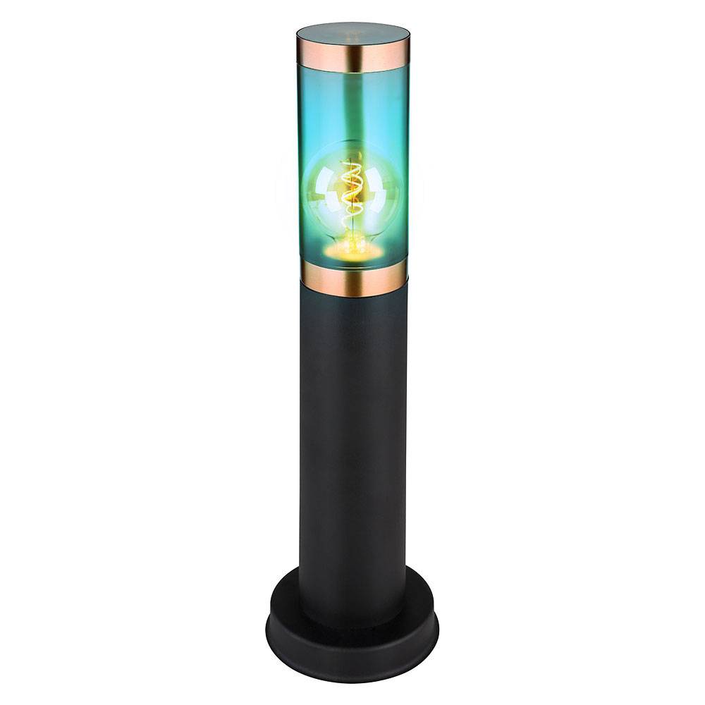 Sockelleuchte dimmbar mit Fernbedienung LED Wegelampe Außenstehlampe, RGB Farbwechsel, Edelstahl Kunststoff, 8,5W 806lm warmweiß, DxH 7,6x45 cm