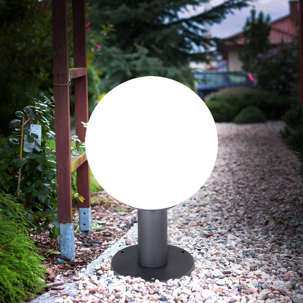 Garten Sockelleuchte Außenbeleuchtung Außen Außenlampe Stehlampe, Alu Glas, Fernbedienung dimmbar, 1x RGB LED 8,5W 806Lm, DxH 25x38 cm