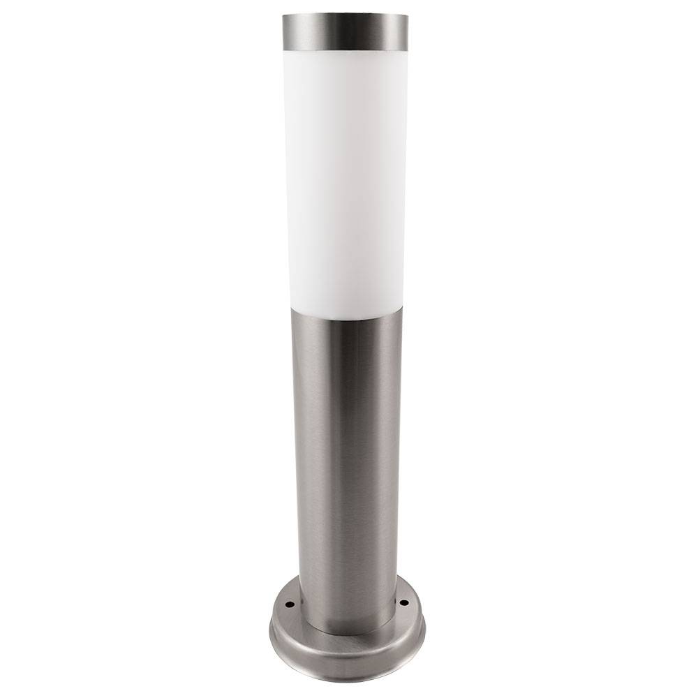Außenlampe silber Sockelleuchte Garten Stehlampe Wegeleuchte Terrassenlampe Edelstahl, Fernbedienung dimmbar, RGB LED 8,5W 806Lm, DxH 7,6x45 cm