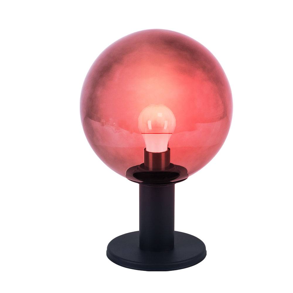 Smart LED Wegeleuchte dimmbar LED Außenlampe anthrazit Sockelleuchte Gartenlampe, Sprach- und App Steuerung RGB Farbwechsel, Glaskugel rauch, 10W