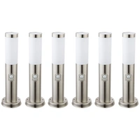 LED Sockelleuchte E27 Stehlampe Garten Außenleuchte mit Bewegungsmelder, Wetterfest IP44, Sensor, Edelstahl silber opal, 11W 1055lm warmweiß , DxH LED Sockelleuchte E27 Stehlampe Garten Außenleuchte mit Bewegungsmelder, Wetterfest IP44, Sensor, Edelstahl silber opal, 11W 1055lm warmweiß , DxH