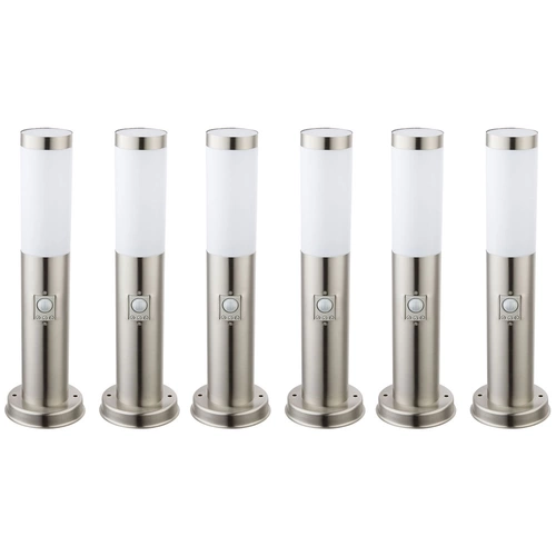 LED Sockelleuchte E27 Stehlampe Garten Außenleuchte mit Bewegungsmelder, Wetterfest IP44, Sensor, Edelstahl silber opal, 11W 1055lm warmweiß , DxH LED Sockelleuchte E27 Stehlampe Garten Außenleuchte mit Bewegungsmelder, Wetterfest IP44, Sensor, Edelstahl silber opal, 11W 1055lm warmweiß , DxH