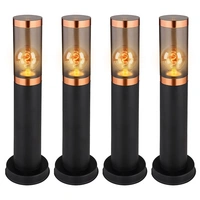 Stehlampe Sockelleuchte Balkon Standleuchte Außenbeleuchtung rauch Kupfer Außen Stehlampe, Edelstahl Kunststoff, 1x E27, DxH 7,6x45 cm, 4er Set Stehlampe Sockelleuchte Balkon Standleuchte Außenbeleuchtung rauch Kupfer Außen Stehlampe, Edelstahl Kunststoff, 1x E27, DxH 7,6x45 cm, 4er Set