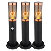 Sockelleuchte Standleuchte Außenbeleuchtung rauch Kupfer Außen mit Bewegungsmelder Garten Stehlampe, Edelstahl Kunststoff, 1x E27, DxH 7,6x45 cm,3er Sockelleuchte Standleuchte Außenbeleuchtung rauch Kupfer Außen mit Bewegungsmelder Garten Stehlampe, Edelstahl Kunststoff, 1x E27, DxH 7,6x45 cm,3er