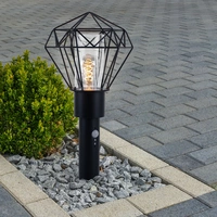 Außenbeleuchtung Standleuchte Säulenlampe Außen mit Bewegungsmelder Garten Stehlampe Aussen Bewegungsmelder, schwarz Diamant Gitter, 1x E27, LxBxH Außenbeleuchtung Standleuchte Säulenlampe Außen mit Bewegungsmelder Garten Stehlampe Aussen Bewegungsmelder, schwarz Diamant Gitter, 1x E27, LxBxH