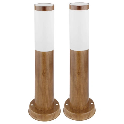 Wegeleuchten Außen Edelstahl Standleuchte Garten Terrassenlampe Außen stehend, holzoptik opal rustikal, 1x E27, DxH 7,6x45 cm, 2er Set Wegeleuchten Außen Edelstahl Standleuchte Garten Terrassenlampe Außen stehend, holzoptik opal rustikal, 1x E27, DxH 7,6x45 cm, 2er Set