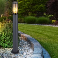 Standleuchte Außenbeleuchtung Sockelleuchte rauch anthrazit Außen Garten Stehlampe, Edelstahl Kunststoff, 1x E27, DxH 7,6x80 cm, 3er Set Standleuchte Außenbeleuchtung Sockelleuchte rauch anthrazit Außen Garten Stehlampe, Edelstahl Kunststoff, 1x E27, DxH 7,6x80 cm, 3er Set