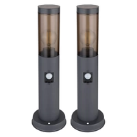 Außenbeleuchtung Standleuchte Sockelleuchte rauch anthrazit Außen mit Bewegungsmelder Garten Stehlampe, Metall Kunststoff, 1x E27, DxH 7,6x45 cm, 2e Außenbeleuchtung Standleuchte Sockelleuchte rauch anthrazit Außen mit Bewegungsmelder Garten Stehlampe, Metall Kunststoff, 1x E27, DxH 7,6x45 cm, 2e