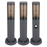 Außenstehlampe mit Bewegungsmelder Pollerleuchte Außen Sockelleuchte Gartenlampen anthrazit IP44, Edelstahl rauchfarben, 1x E27 Fassung, DxH 7,6x45c Außenstehlampe mit Bewegungsmelder Pollerleuchte Außen Sockelleuchte Gartenlampen anthrazit IP44, Edelstahl rauchfarben, 1x E27 Fassung, DxH 7,6x45c