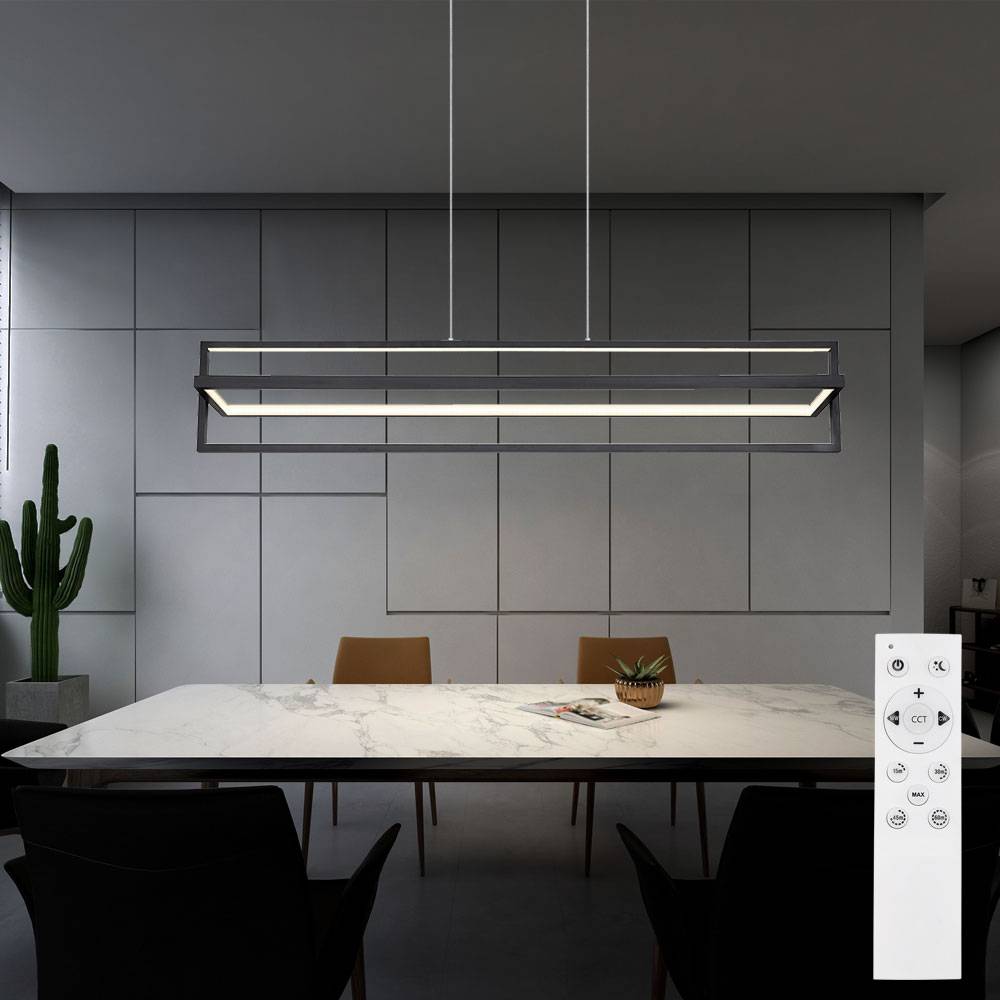 Hängelampe Esstischleuchte dimmbar mit Fernbedienung LED Pendellampe Wohnzimmer, 43W 1500lm warmweiß-kaltweiß, LxH 102x120 cm