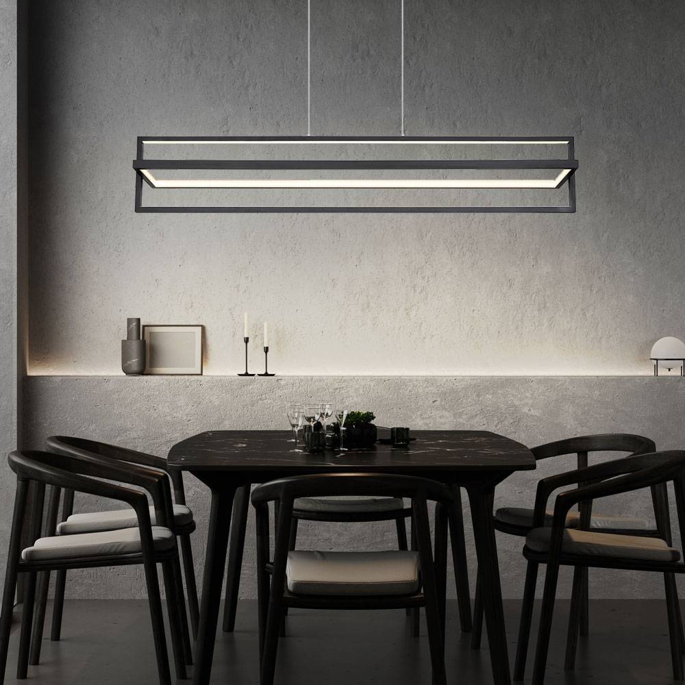 Hängelampe Esstischleuchte dimmbar mit Fernbedienung LED Pendellampe Wohnzimmer, 43W 1500lm warmweiß-kaltweiß, LxH 102x120 cm