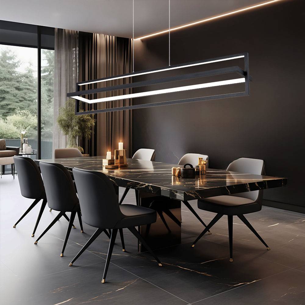 Hängelampe Esstischleuchte dimmbar mit Fernbedienung LED Pendellampe Wohnzimmer, 43W 1500lm warmweiß-kaltweiß, LxH 102x120 cm