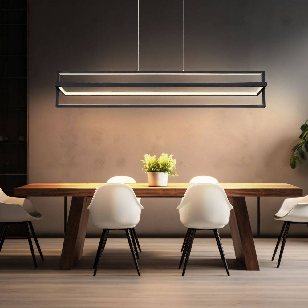 Hängelampe Esstischleuchte dimmbar mit Fernbedienung LED Pendellampe Wohnzimmer, 43W 1500lm warmweiß-kaltweiß, LxH 102x120 cm