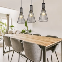 Hängelampe schwarz Pendelleuchte Esstisch modern Esszimmerlampe 3-flammig, Käfig-Design Industrial, Metall schwarz, 3x E27 Fassung, LxBxH 84x20x120 Hängelampe schwarz Pendelleuchte Esstisch modern Esszimmerlampe 3-flammig, Käfig-Design Industrial, Metall schwarz, 3x E27 Fassung, LxBxH 84x20x120