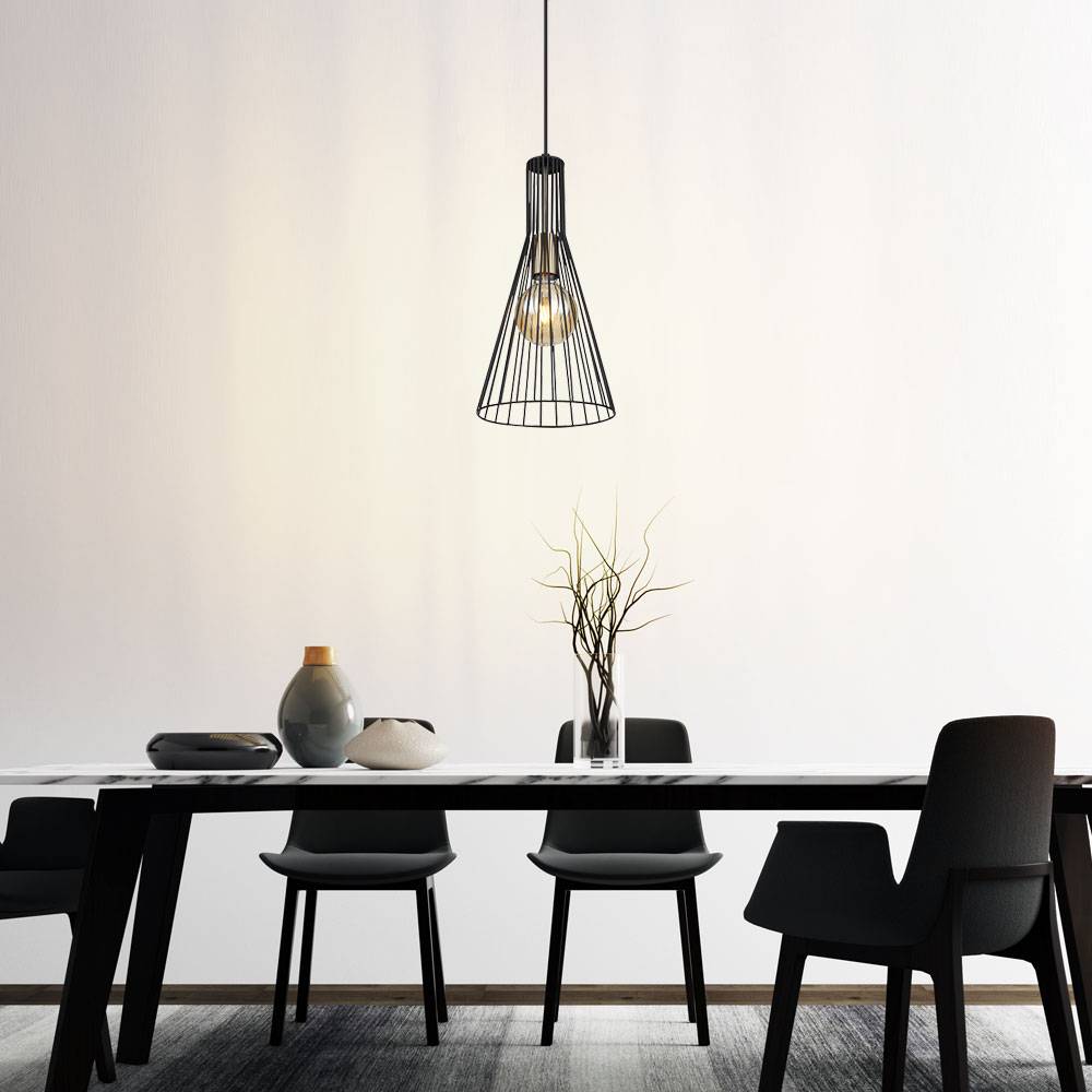 Pendellampe Hängeleuchte Deckenlampe Esszimmerleuchte Küchenlampe, App-Sprachsteuerung Timer dimmbar CCT, schwarz altmessing, RGB LED 5W 470Lm warmw