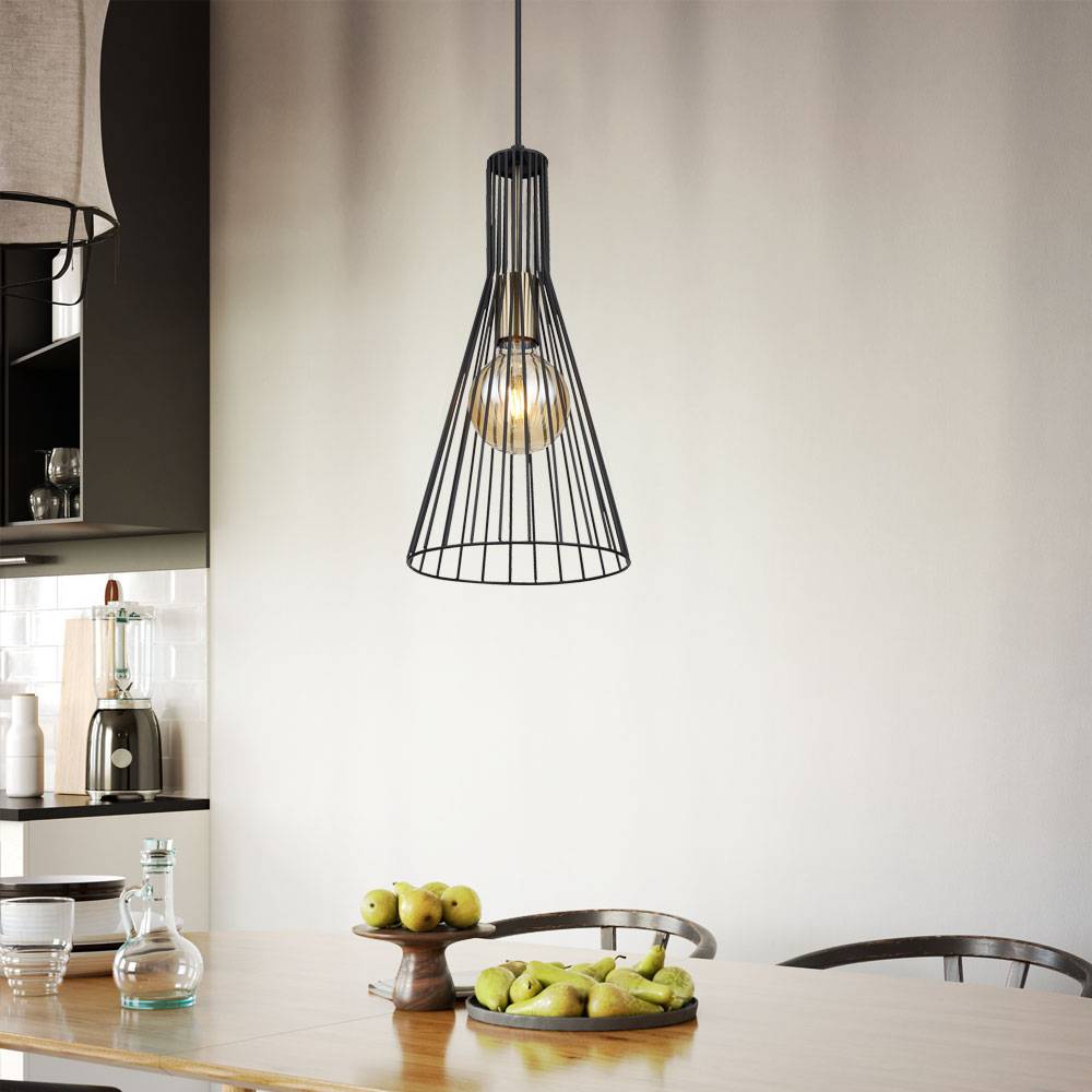 Pendellampe Hängeleuchte Deckenlampe Esszimmerleuchte Küchenlampe, App-Sprachsteuerung Timer dimmbar CCT, schwarz altmessing, RGB LED 5W 470Lm warmw