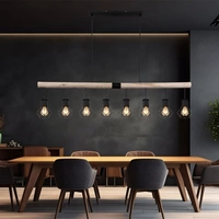 Hängeleuchte Holzbalken Pendelleuchte Käfigschirme schwarz Esszimmerleuchte Holz, Metall, 8x E27 Fassung, LxBxH 140x13,3x120 cm Hängeleuchte Holzbalken Pendelleuchte Käfigschirme schwarz Esszimmerleuchte Holz, Metall, 8x E27 Fassung, LxBxH 140x13,3x120 cm