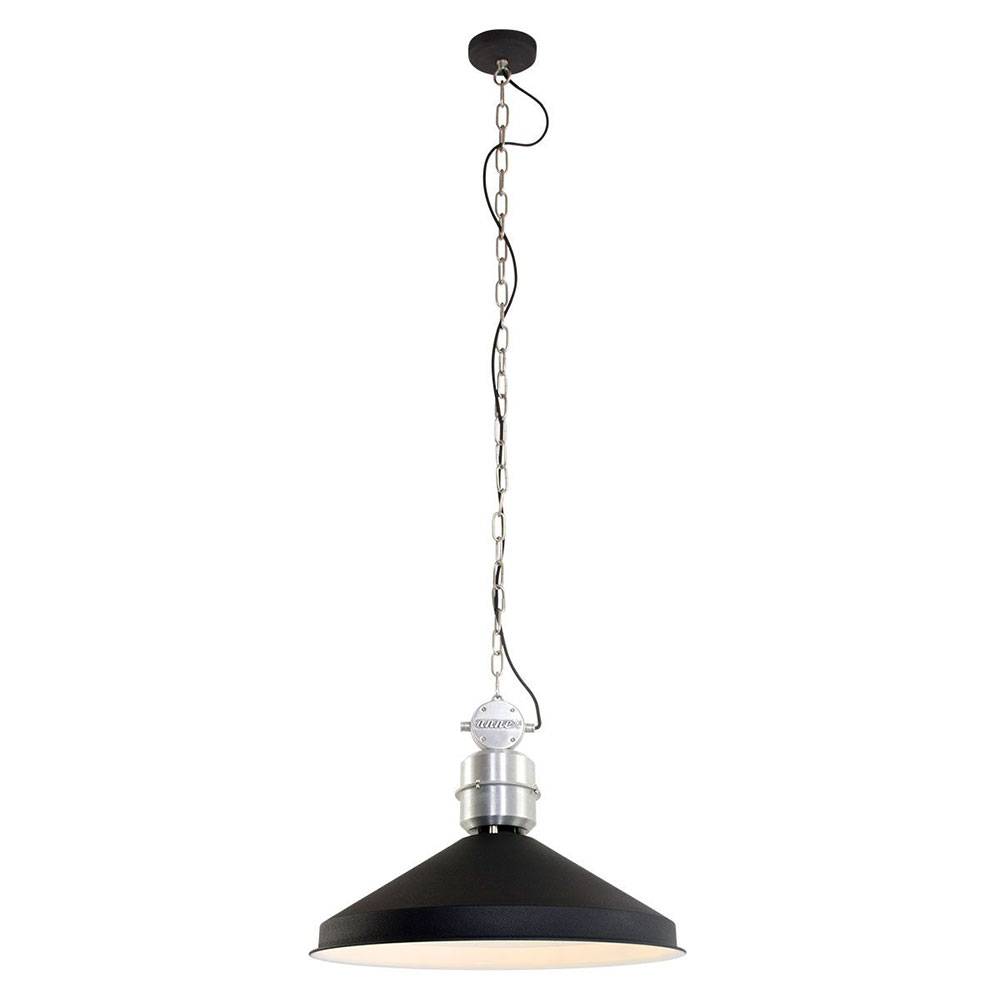 Hängelampe Hängeleuchte Pendelleuchte Esszimmerlampe Küchenleuchte, Höhe anpassbar, Metall schwarz matt, 1x E27 Fassung, DxH 56x195cm