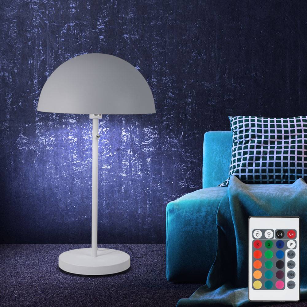 Stehlampe Wohnzimmer Touch Wohnzimmerlampe Standleuchte weiß, Touchschalter, dimmbar Fernbedienung, 1x RGB LED 8,5W 806Lm warmweiß, DxH 40 x 73 cm