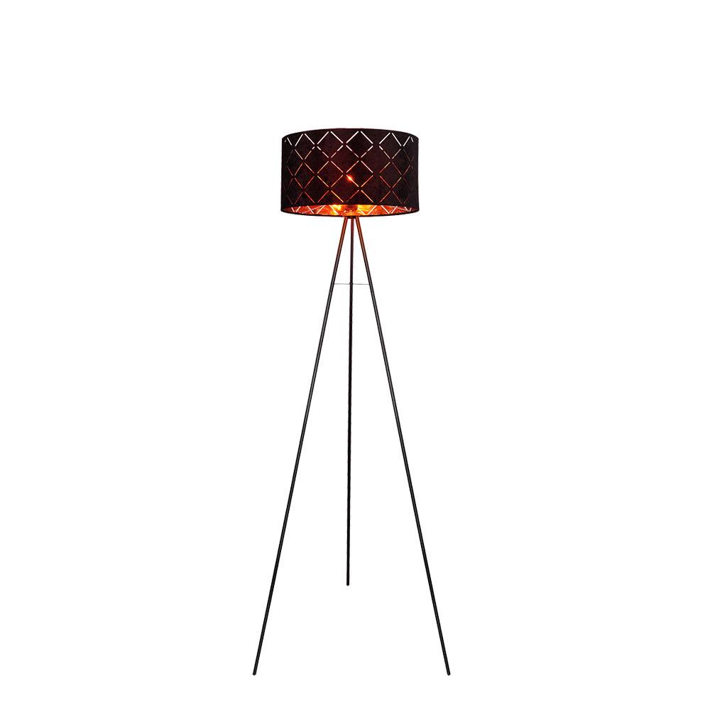 Stehlampe Standleuchte Deckenfluter Wohnzimmer Fernbedienung Stativ Textil, Metall schwarz, 1x RGB LED warmweiß, DxH 69x149 cm