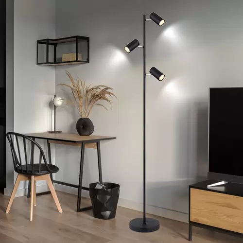 Stehlampe Standleuchte 3 Leuchten schwenkbare Stehlampe Stehleuchte Wohnzimmer Modern schwarz, 3 Flammig, Metall, 3x GU10, LxBxH 25x23x154 cm Stehlampe Standleuchte 3 Leuchten schwenkbare Stehlampe Stehleuchte Wohnzimmer Modern schwarz, 3 Flammig, Metall, 3x GU10, LxBxH 25x23x154 cm