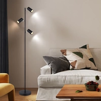 Stehlampe Standleuchte 3 Leuchten schwenkbare Stehlampe Stehleuchte Wohnzimmer Modern schwarz, 3 Flammig, Metall, 3x GU10, LxBxH 25x23x154 cm Stehlampe Standleuchte 3 Leuchten schwenkbare Stehlampe Stehleuchte Wohnzimmer Modern schwarz, 3 Flammig, Metall, 3x GU10, LxBxH 25x23x154 cm