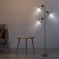 Stehlampe Standleuchte 3 Leuchten schwenkbare Stehlampe Stehleuchte Wohnzimmer Modern schwarz, 3 Flammig, Metall, 3x GU10, LxBxH 25x23x154 cm Stehlampe Standleuchte 3 Leuchten schwenkbare Stehlampe Stehleuchte Wohnzimmer Modern schwarz, 3 Flammig, Metall, 3x GU10, LxBxH 25x23x154 cm