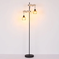 Stehleuchte Holz 2 Flammig Wohnzimmerleuchte stehend Höhenverstellbar Stehlampe Glas amber, schwarz Metall, E27 Fassungen, LxBxH 48x25x168 cm Stehleuchte Holz 2 Flammig Wohnzimmerleuchte stehend Höhenverstellbar Stehlampe Glas amber, schwarz Metall, E27 Fassungen, LxBxH 48x25x168 cm