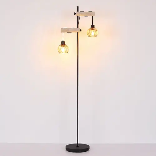 Stehleuchte Holz 2 Flammig Wohnzimmerleuchte stehend Höhenverstellbar Stehlampe Glas amber, schwarz Metall, E27 Fassungen, LxBxH 48x25x168 cm Stehleuchte Holz 2 Flammig Wohnzimmerleuchte stehend Höhenverstellbar Stehlampe Glas amber, schwarz Metall, E27 Fassungen, LxBxH 48x25x168 cm