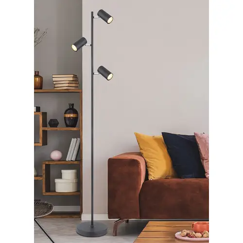 Stehlampe Standleuchte 3 Leuchten schwenkbare Stehlampe Stehleuchte Wohnzimmer Modern schwarz, 3 Flammig, Metall, 3x GU10, LxBxH 25x23x154 cm Stehlampe Standleuchte 3 Leuchten schwenkbare Stehlampe Stehleuchte Wohnzimmer Modern schwarz, 3 Flammig, Metall, 3x GU10, LxBxH 25x23x154 cm