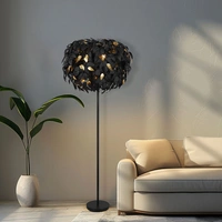 Stehleuchte Stehllampe Wohnzimmerleuchte, 3-flammig, Blätterdesign, Fußschalter, Fernbedienung dimmbar, Metall, schwarz gold, 3x RGB LED 4,8W 470Lm Stehleuchte Stehllampe Wohnzimmerleuchte, 3-flammig, Blätterdesign, Fußschalter, Fernbedienung dimmbar, Metall, schwarz gold, 3x RGB LED 4,8W 470Lm