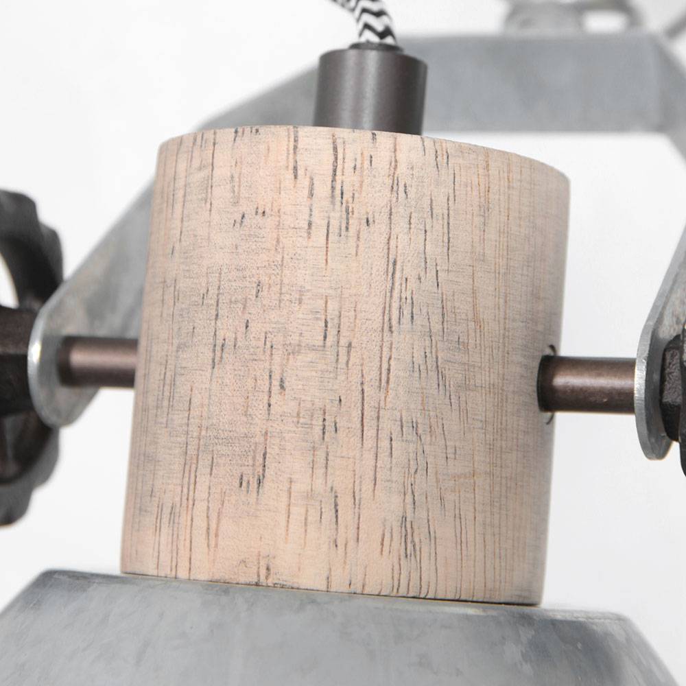 Wandleuchte Wandlampe Wohnzimmerleuchte verstellbar Holz Spotlampe, Metall, 1x E27 Fassung, DxH 15x37 cm