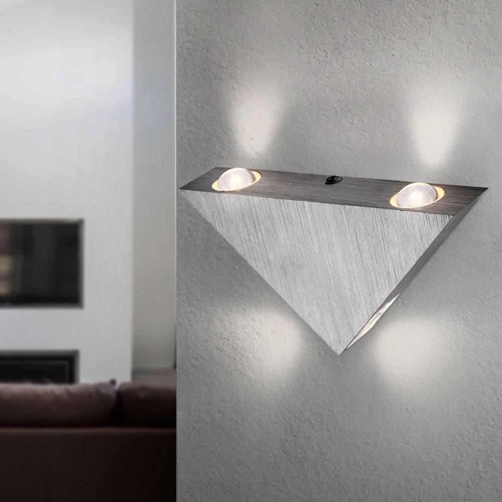 Wandlampe Flurleuchte LED Wandleuchte Schlafzimmerlampe schwarz, Aluminium, 3x LED warmweiß, LxBxT 16,5x9x3