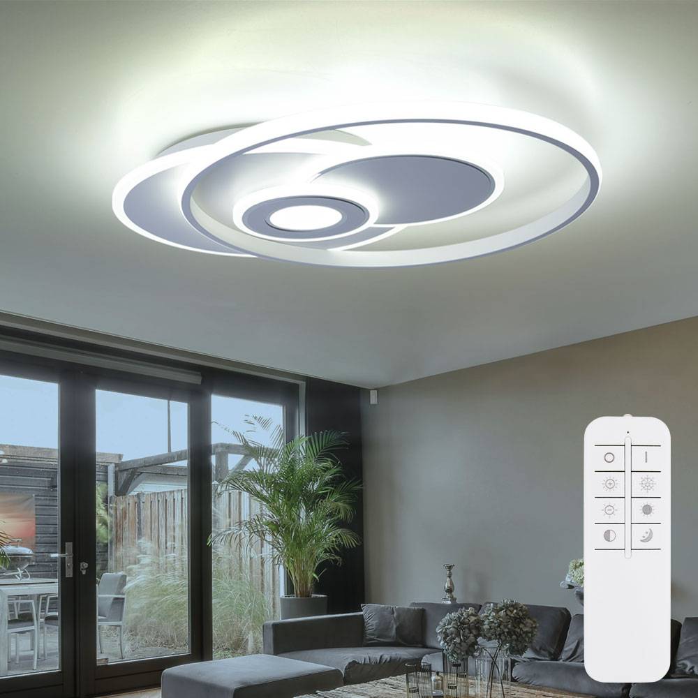 LED Deckenlampe Esszimmerlampe Wohnzimmerleuchte, dimmbar Fernbedienung, Memory Nachtlicht, 50W 3600lm warmweiß-kaltweiß 3000-6000K, L 54 cm