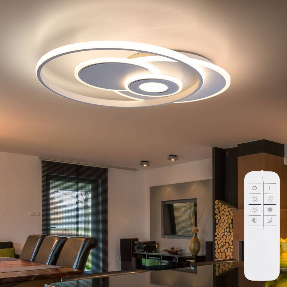 LED Deckenlampe Esszimmerlampe Wohnzimmerleuchte, dimmbar Fernbedienung, Memory Nachtlicht, 50W 3600lm warmweiß-kaltweiß 3000-6000K, L 54 cm